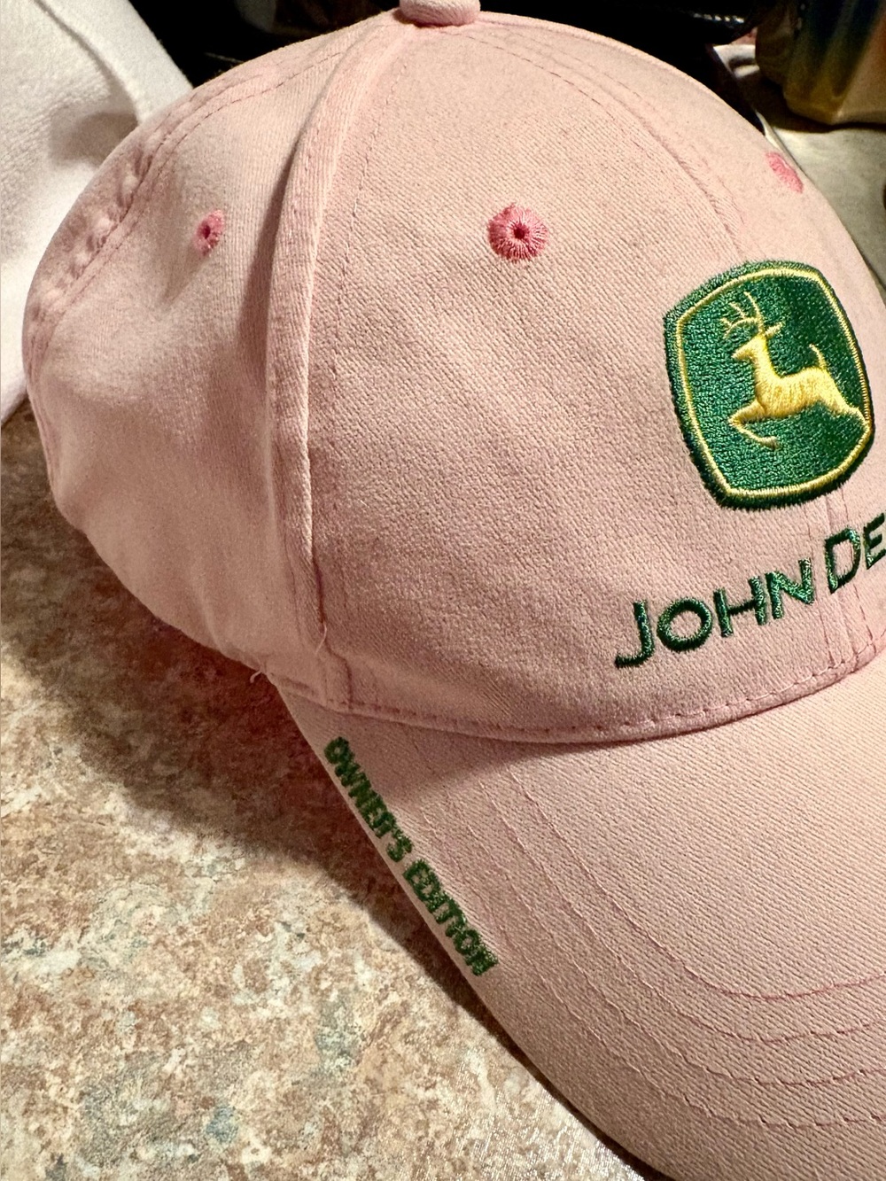 John Deere Pink Adjustable Baseball Cap Green Logo, Owners Edition Almost New!! - Picture 2 of 10